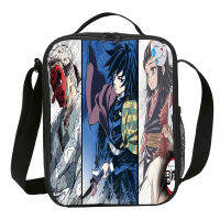 Kimetsu No Yaiba Teenager Lunch Messenger Bag Anime Student Lunch Bag for Kids Boy and Girl School Food Thermo Bag Wholesale