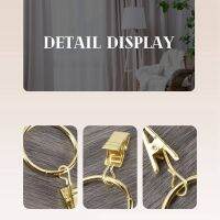 40PCS Curtain Rings with Clips, Strong Drapery Clips Hooks on Tension Rod Bracket, 1.26 Inch Interior Diameter