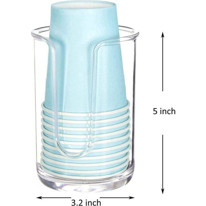 acrylic-bathroom-cup-dispenser-holder-for-disposable-paper-cup-mouthwash-cups-holder-for-bathroom-guest-room-counter