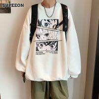 SUPEEON丨เสื้อสเวตเตอร์คอกลมแขนยาวพิมพ์ลายการ์ตูนแฟชั่นหลวมกีฬา Sweatshirt