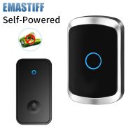 ∋ Self Powered Waterproof Wireless DoorBell Door Bell Chime Ring No Battery Electric EU UK US Plug Smart Home 1 2 Button Receiver