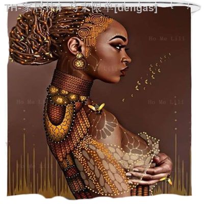 【CW】◈  African Gothic Lesbian Print Machine Washable Shower Curtain Accessories With Hooks