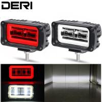 4 Inch LED Work Light 8D Halo Headlight Fog Lamp Driving HeadLamp For A UAZ Moto Car Truck Boat White Red 12V 24V