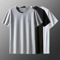 +【‘ Ice Silk Mesh Short Sleeves T-Shirt Male Quick Dry Plus Size Sports Summer Mens Breathable T-Shirt Sportswear Gym Fitness Top