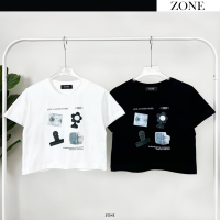 Zone - เสื้อ Baby Crop ลาย Live a good story