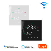 Tuya WiFi สมาร์ทเทอร์โมควบคุมสีขาวหรือสีดำสำหรับน้ำไฟฟ้าชั้นก๊าซหม้อไอน้ำความร้อนทำงานร่วมกับ Home Alexa