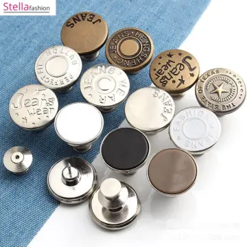 10PCS Replacement Screw Buttons for Clothing Pants Jeans Perfect Fit Waist  Adjustable No Nail Metal Jean Buttons Sewing Tools