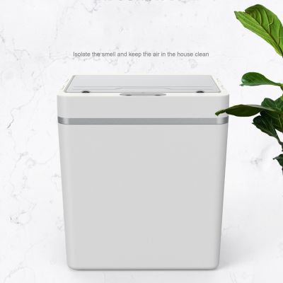 Automatic Press Infrared Motion Sensor Trash Can/Recycler with D Shape Silver/Silver Lid &amp; S Base