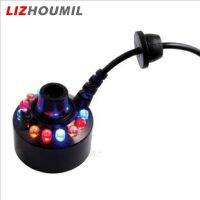 LIZHOUMIL เครื่องพ่นหมอกเครื่องสร้างหมอกขนาดใหญ่12 LED อุปกรณ์น้ำพุสร้างความชื้น