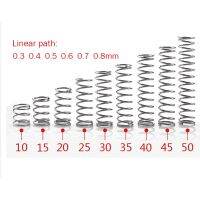 ✐☬ 10pcs Wire Diameter 0.3 0.4 0.5 0.6 0.7 0.8mm Stainless Steel Micro Small Compression Spring OD