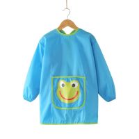 Art Smock Child Frog Pattern Painting Apron Childrens Waterproof Artist Smocks With Long Sleeve And Large Pocket For Kids Aprons