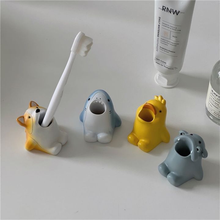 เครื่องประดับที่เก็บของแปรงสีฟันที่ใส่แปรงสีฟันในห้องน้ำรูปสัตว์การ์ตูนสุดสร้างสรรค์สำหรับเด็ก
