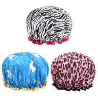 QUIET GIRL 3 pcs Large Shower Caps for Women Long Hair Double Layer Waterproof Shower Hair Bath Cap, Stylish Satin Hair Bonnet