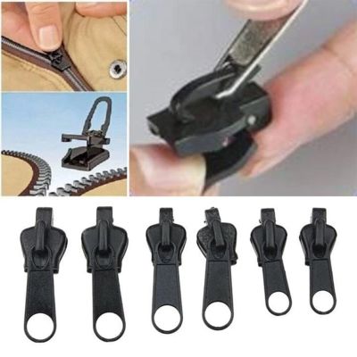 6PCS Instant Zipper Universal Instant Fix Zipper Repair Kit Replacement Zip Slider Teeth Rescue Zippers For 3 Different Size Door Hardware Locks Fabri