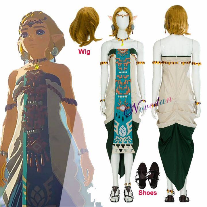 Anime The Legend Tears Of The Kingdom Zelda Cosplay Princess Costume Dress Women Adult Custom 7225