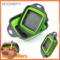 【CC】 Silicone Folding Drain Basket Retractable Fruit Vegetable Colander Storage Gadgets