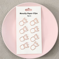 8Pcs Cat Golden Clips Ice Binder Love Set Cartoon Pattern Cute Creative Hollow Clip