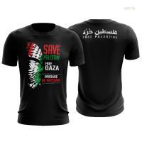 New！2023！Bridged Save Palestine Free GAZA Microfiber Bu Palestin T-shirt Musim panas 3D 2023. High quality products （Freeprinting of names）