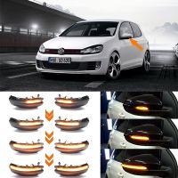 สัญญาณไฟเลี้ยว LED ไฟกะพริบกระจกด้านข้างไดนามิกสำหรับ VW Volkswagen Golf 6 MK6 GTI R20 2008-2014