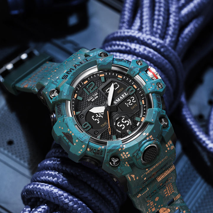 smael-ยอดนิยมแบรนด์หรูกีฬานาฬิกาผู้ชายมัลติฟังก์ชั่นาฬิกากันน้ำ-led-ดิจิตอลควอตซ์สายยางนาฬิกาโครโนกราฟ