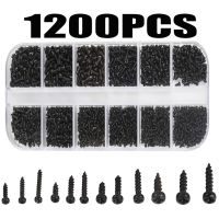 Micro Glasses Screws Round Head Self-tapping Electronic Small Wood Screws Nails Kit Pc Screw Set 1200Pcs/set M1 M1.2 M1.4 M1.7 Nails Screws  Fasteners