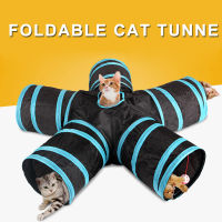 Cat Tunnels for Indoor Cats, Tube Cat Toys 3 Way Collapsible, Kitty Tunnel Bored Cat Pet Toys Peek Hole Toy Ball Cat, Puppy, Kitty, Rabbit