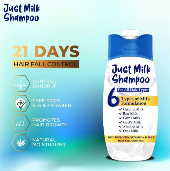 JUST MILK SHAMPOO 175ml Rich in Protein, Vitamin A,B,D,E HAIR FALL,  CONTROLS DANDRUFF, REPAIRS DAMAGED HAIR Readystock | Lazada