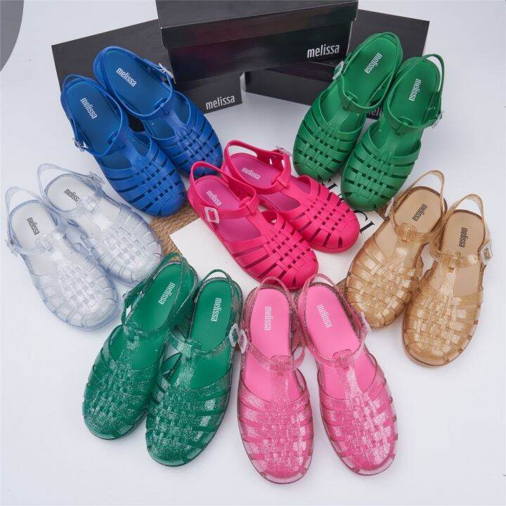 พร้อมส่ง-ใหม่-melissa-รองเท้าแตะชายหาด-หัวกลม-แบบกลวง-สไตล์โรมัน-สําหรับผู้หญิง-2023