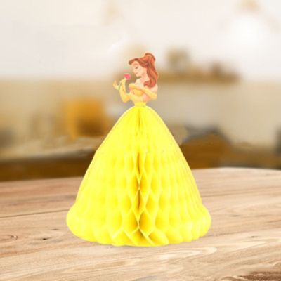 1pcs 3D princess party anniversaire1an stereo honeycomb paper birthday kids gift fairy princess greeting card party decor