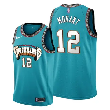 Memphis Grizzlies Ja Morant 12 White & Teal Jersey Inspired Polo
