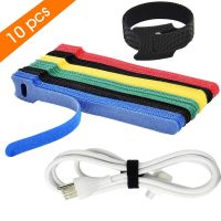 10pcs Cable Ties 6-Inch Adjustable Reusable Fastening Cord Ties Microfiber Hook Loop Cord Cable Management Wire Organizer Wraps