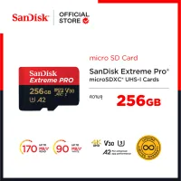 SanDisk Extreme Pro microSDXC, SQXCZ 256GB, V30, U3, C10, A2, UHS-I, 170MB/s R, 90MB/s W, 4x6, SD adaptor, Lifetime Limited (SDSQXCZ_256G_GN6MA) ( เมมโมรี่การ์ด ไมโครเอสดี การ์ด )