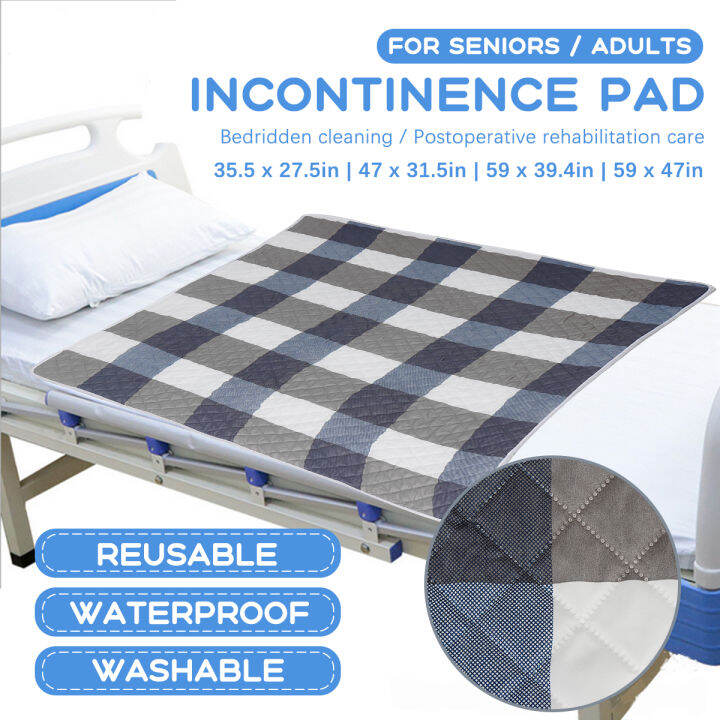 4 Sizes Urine Mat Waterproof Absorbent Reusable Incontinence Bed Pad