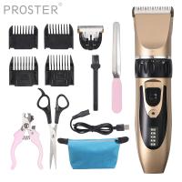 ♂№✽ Proster Electrical Pet Clipper Rechargeable Dogs Hair Clipper Trimmer Haircut Shaver Cats Hair Cut Remover Machine Grooming Kit