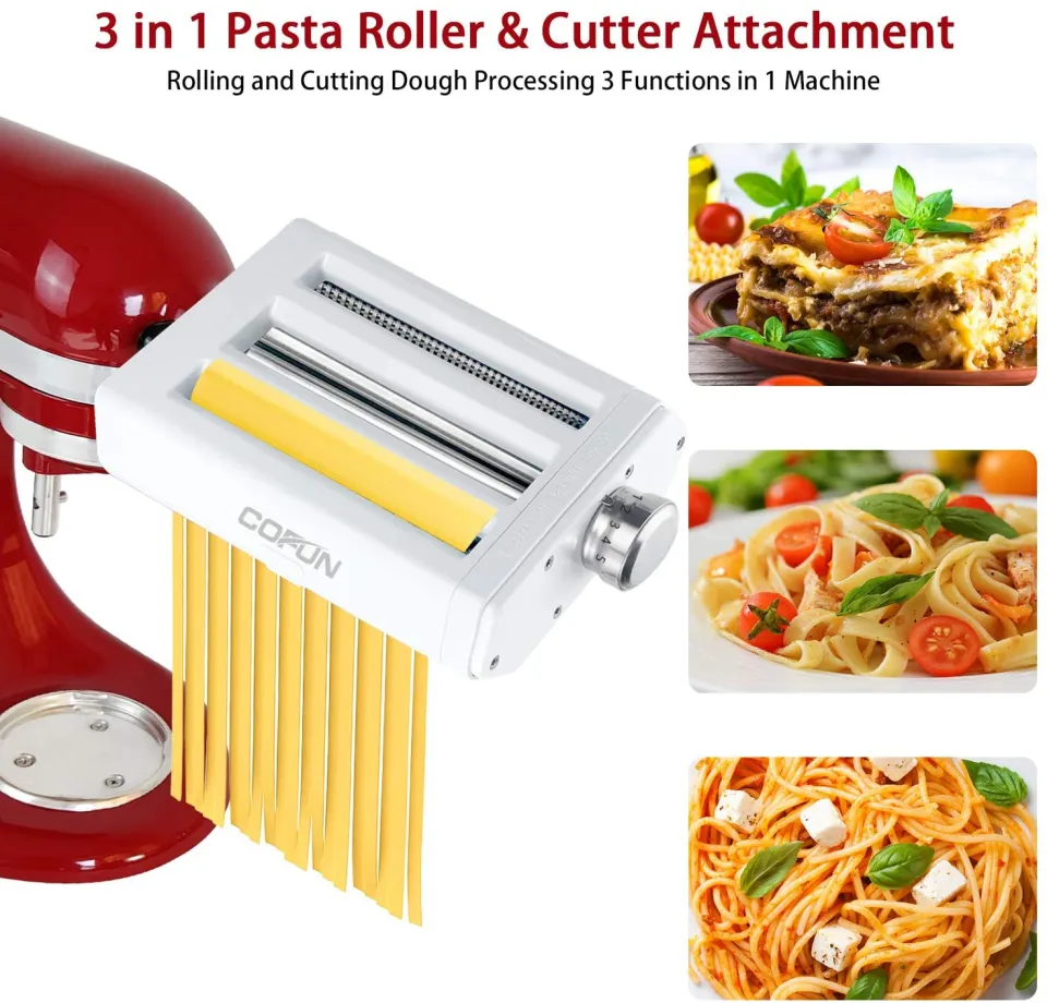 Pasta Maker Attachment For Kitchenaid Mixer,pasta Machine Attachment With  Noodle Lattice Roller,spaghetti Cutter ,pasta Roller Attachment With 8  Thick