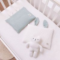 ZZOOI Super Soft Cotton Made Breathable Newborn Pillow  Waffle Grain Baby Pillows Child Breathable Cushions  Toddler Crib Beddings