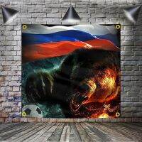 Russia Bear Flag Banner Polyester 120*120cm Home Decoration Hang On The Wall 4 Grommets Custom Flag Indoor USSR Soviet Union