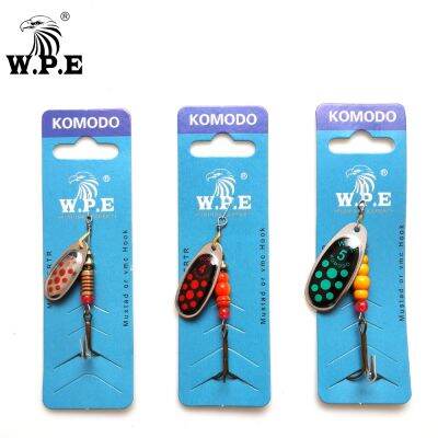 W.P.E Brand New Spinner Lure 2 pcs 3 /4 /5 Spoon lure Fishing Tackle Treble Hook Metal Hard Lure Fishing Bait Bass Fishing Lure