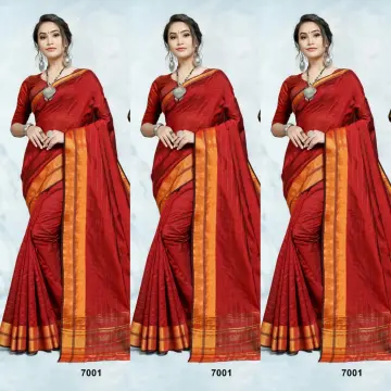 Velvet Maroon Saree For Women