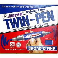 ( โปรโมชั่น++) คุ้มค่า 3 สี ปากกาเคมีสองหัว ตราม้า 1 โหล ราคาสุดคุ้ม ปากกา เมจิก ปากกา ไฮ ไล ท์ ปากกาหมึกซึม ปากกา ไวท์ บอร์ด