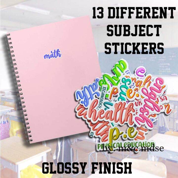 13 Pcs. Aesthetic School Subjects Sticker Labels Notebook Labels ...