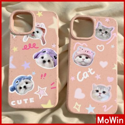 Mowin - เข้ากันได้สำหรับ เคสไอโฟน เคสไอโฟน11 เคส เป็นมิตรกับสิ่งแวดล้อมเคสย่อยสลายได้นุ่มกันกระแทกป้องกันสีชมพูแมวน่ารักสุนัขเข้า