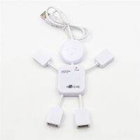 4 Port USB 2.0 High Speed Hub for PC Laptop Doll Man Design