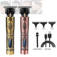 FashionVintage T9 Trimmer Professional โลหะ LCD Clipper ผมสำหรับเครื่องโกนหนวดผู้ชายแบบชาร์จไฟฟ้า Beard Clipper Finishing Machine