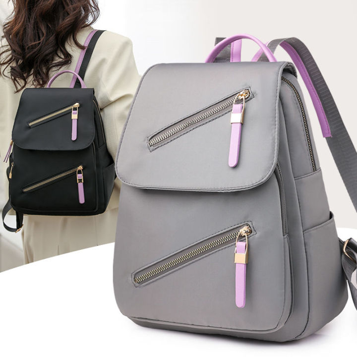 กระเป๋าสะพายสุภาพสตรี-oxford-fabric-2023-สไตล์ใหม่แฟชั่นเรียบง่ายกระเป๋าผ้าใบกระเป๋าป้องกันการโจรกรรมกระเป๋าเป้สะพายหลังเดินทางความจุสูง