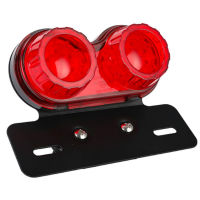 Universal Motorcycle LED Tail Light Brake Steering Light LED Tail Light 12V Redblack Lampshade Metal Plastic Rear