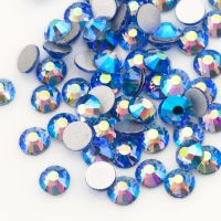 QIAO Light blue AB Crystal Glass SS16 SS20 Nail Art On Rhinestone/Non Hot Fix Rhinestones For Clothes Decoration Gem