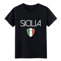 Mens Large T-shirt Mens Sicilia Italian Flag Sicily Italy Sovenir Tee Gran T Customize Tee 5Xl Gents Fitness New