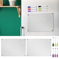 ◙☬ Magnetic Calendar Dry Erase Board Stickers Reusable Refrigerator Message Board With 6pcs Colorful Eraser Pens For To-Do Lists