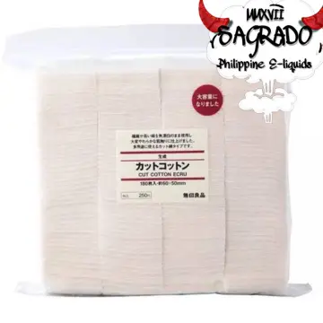 MUJI] Organic and Unbleached Cut Facial Cotton Pads 180pcs JAPAN NEW